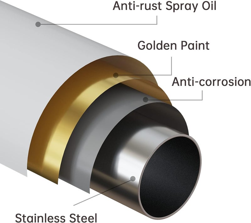 eboatop Gold Shower Curtain Rod - No Drill Non-Slip Spring Tension Shower Rod for Window or Bathroom, 27-43 inches Metal Steel, Gold - Image 5